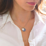 KIMIKO Necklace - Silver - Navy Blue