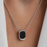 Small MYKONOS necklace - Silver - Onyx
