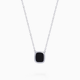 Small MYKONOS necklace - Silver - Onyx