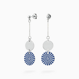 KIMIKO Earrings - Silver - Navy Blue