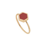 Bague HONEY plaqué or - corail