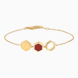 Bracelet HONEY plaqué or - corail
