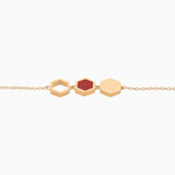 Bracelet HONEY plaqué or - corail