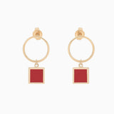 Boucles d'oreilles BOHEME plaqué or - Corail