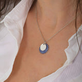 KIMIKO Necklace - Silver - Navy Blue