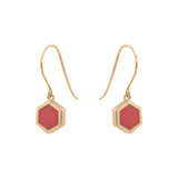 Boucles d'oreilles plaqué or - corail