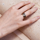 Bague ANDALOUSE plaqué or - résine noire