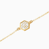 Bracelet ANDALOUSE plaqué or - résine blanche