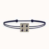 Bracelet Pure Icon Or Blanc & Saphirs bleus - Cordon Bleu