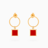 Boucles d'oreilles BOHEME - Corail Rouge Reconstitué
