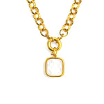 Collier jumbo MYKONOS  jaseron - carré nacre Skalli-Paris