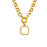 Collier jumbo MYKONOS  jaseron - carré nacre Skalli-Paris