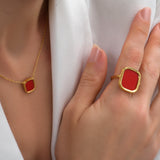 Collier MYKONOS - Corail Rouge Reconstitué