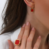 Boucles d'oreilles MYKONOS - Corail Rouge Reconstitué