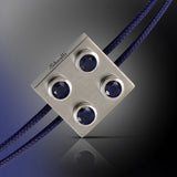 Bracelet Pure Icon Or Blanc & Saphirs bleus - Cordon Bleu