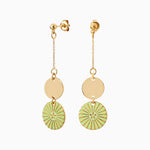 BOUCLES D'OREILLES KIMIKO VERT AMANDE Skalli-Paris