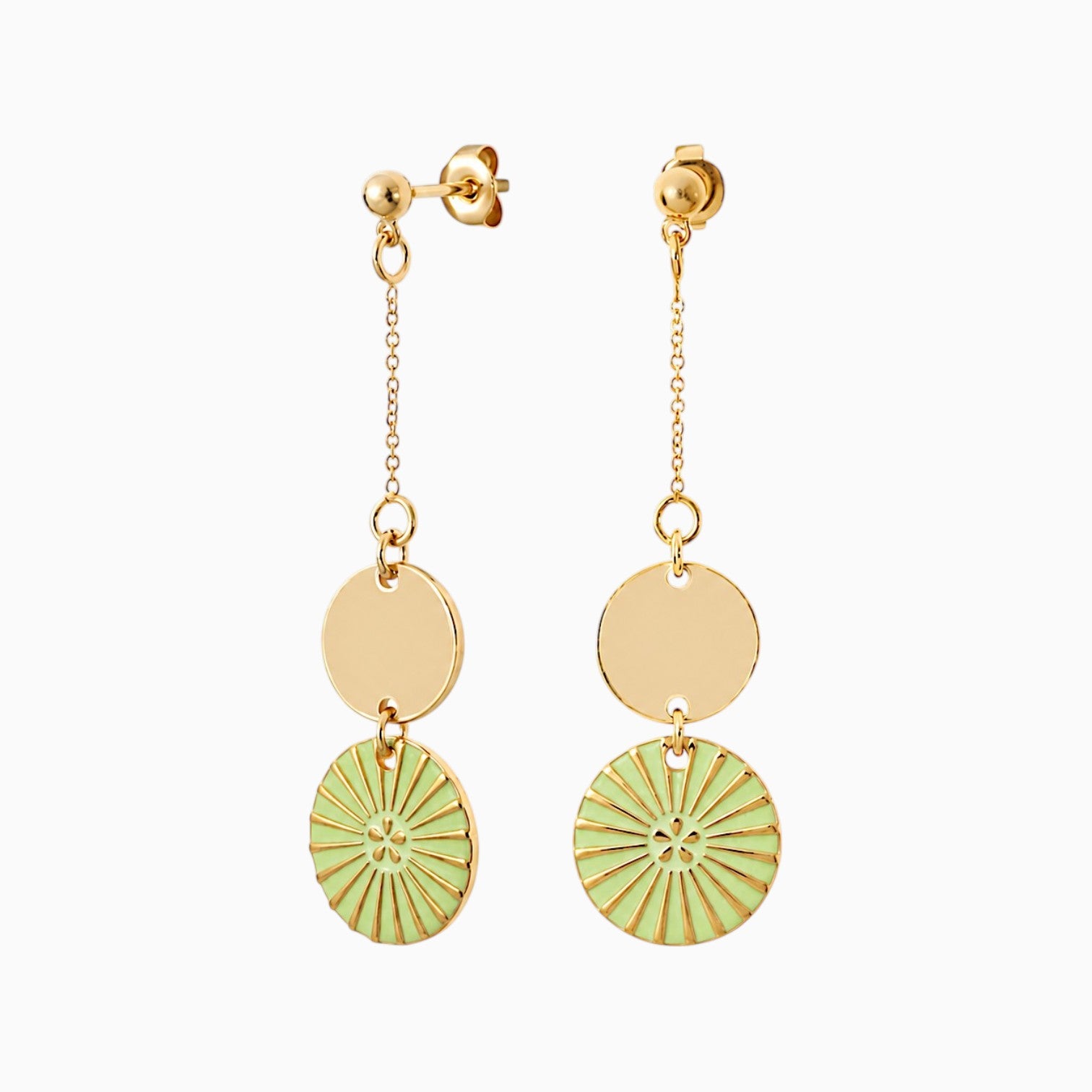 BOUCLES D'OREILLES KIMIKO VERT AMANDE Skalli-Paris
