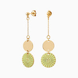BOUCLES D'OREILLES KIMIKO VERT AMANDE Skalli-Paris