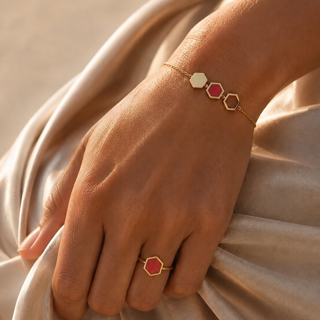 BAGUE HONEY CORAIL Skalli-Paris