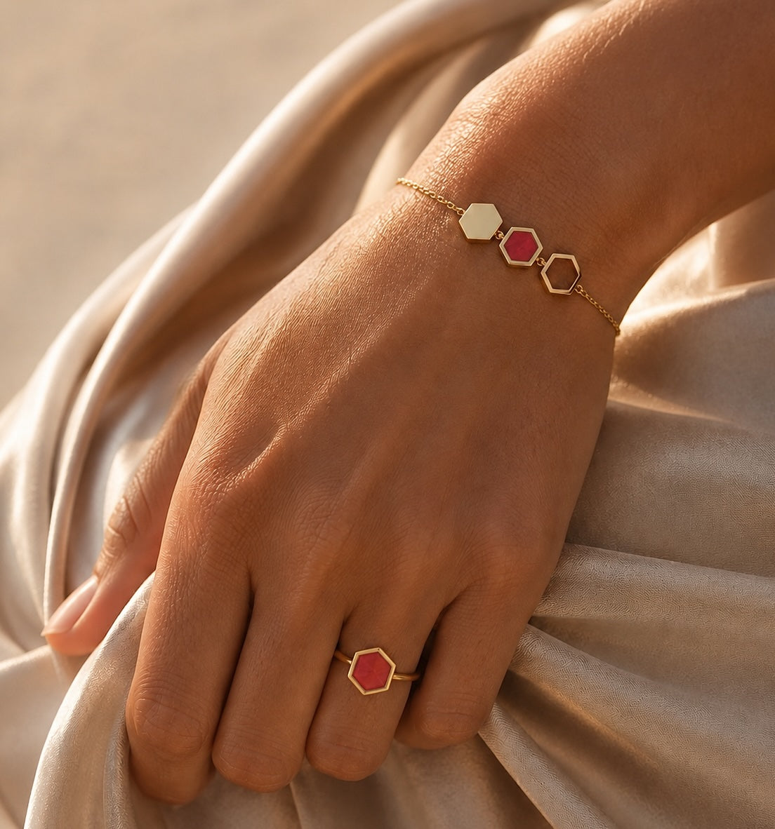 BAGUE HONEY CORAIL Skalli-Paris