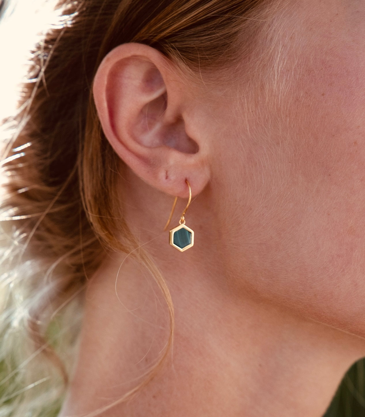 BOUCLES D'OREILLES HONEY MALACHITE SKALLI