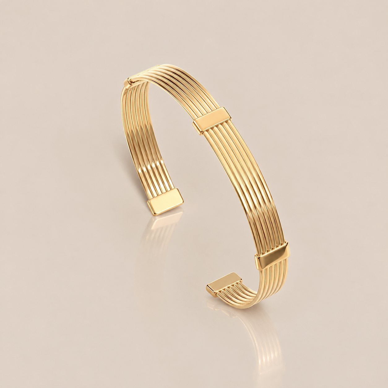 BRACELET BANGLE TALISMAN PLAQUÉ OR SKALLI