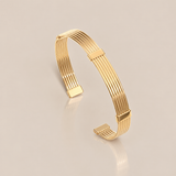 BRACELET BANGLE TALISMAN PLAQUÉ OR SKALLI