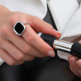 MYKONOS Ring - Silver - Onyx