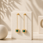 BOUCLES D'OREILLES BALANCELLE MALACHITE SKALLI