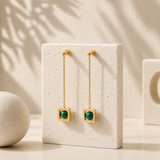 BOUCLES D'OREILLES BALANCELLE MALACHITE SKALLI