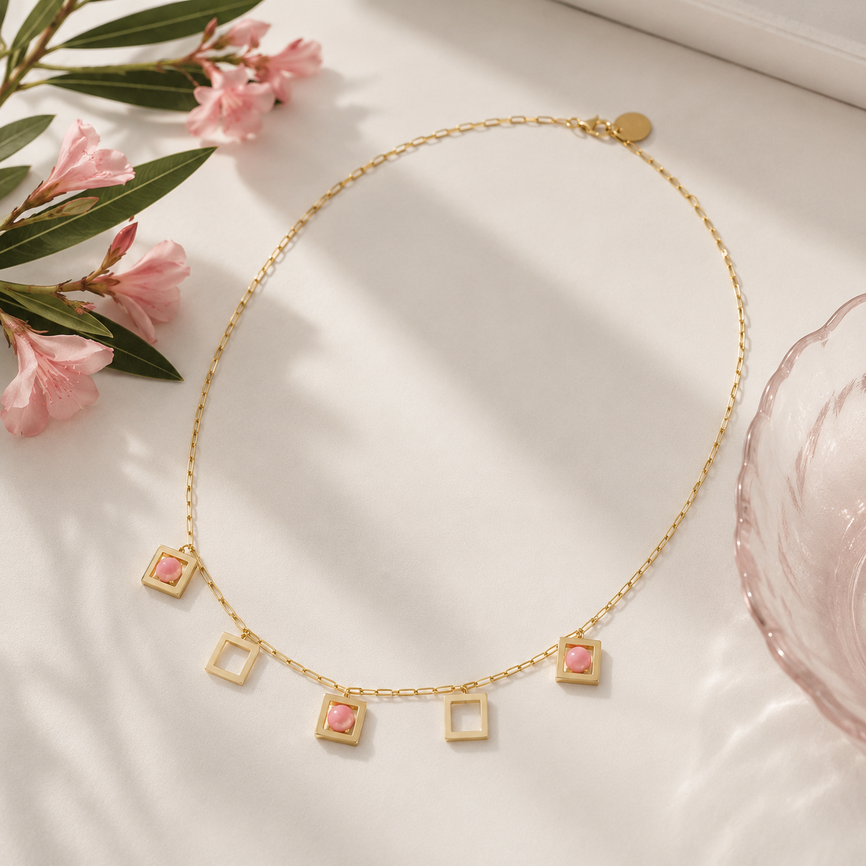 GRAND COLLIER BALANCELLE CORAIL SKALLI