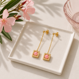 BOUCLES D'OREILLES BALANCELLE CORAIL ROSE SKALLI