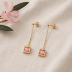 BOUCLES D'OREILLES BALANCELLE CORAIL ROSE SKALLI