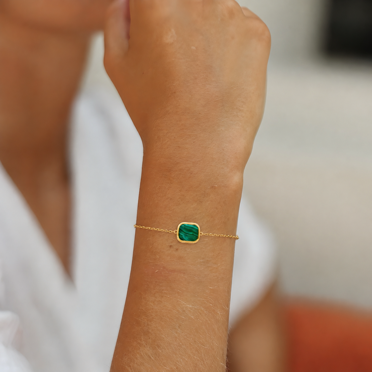 BRACELET MYKONOS MALACHITE SKALLI
