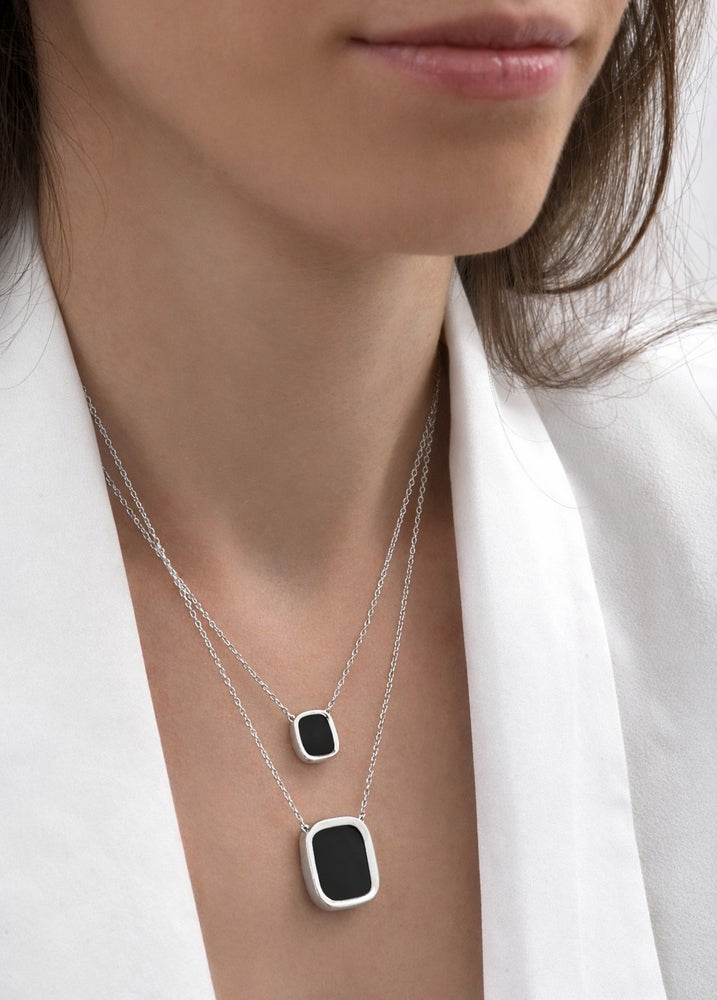 Grand collier MYKONOS argent 925 - onyx Skalli-Paris