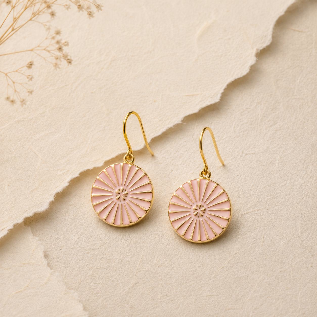 Petites boucles d'oreilles KIMIKO ROSE POUDRÉE Skalli-Paris