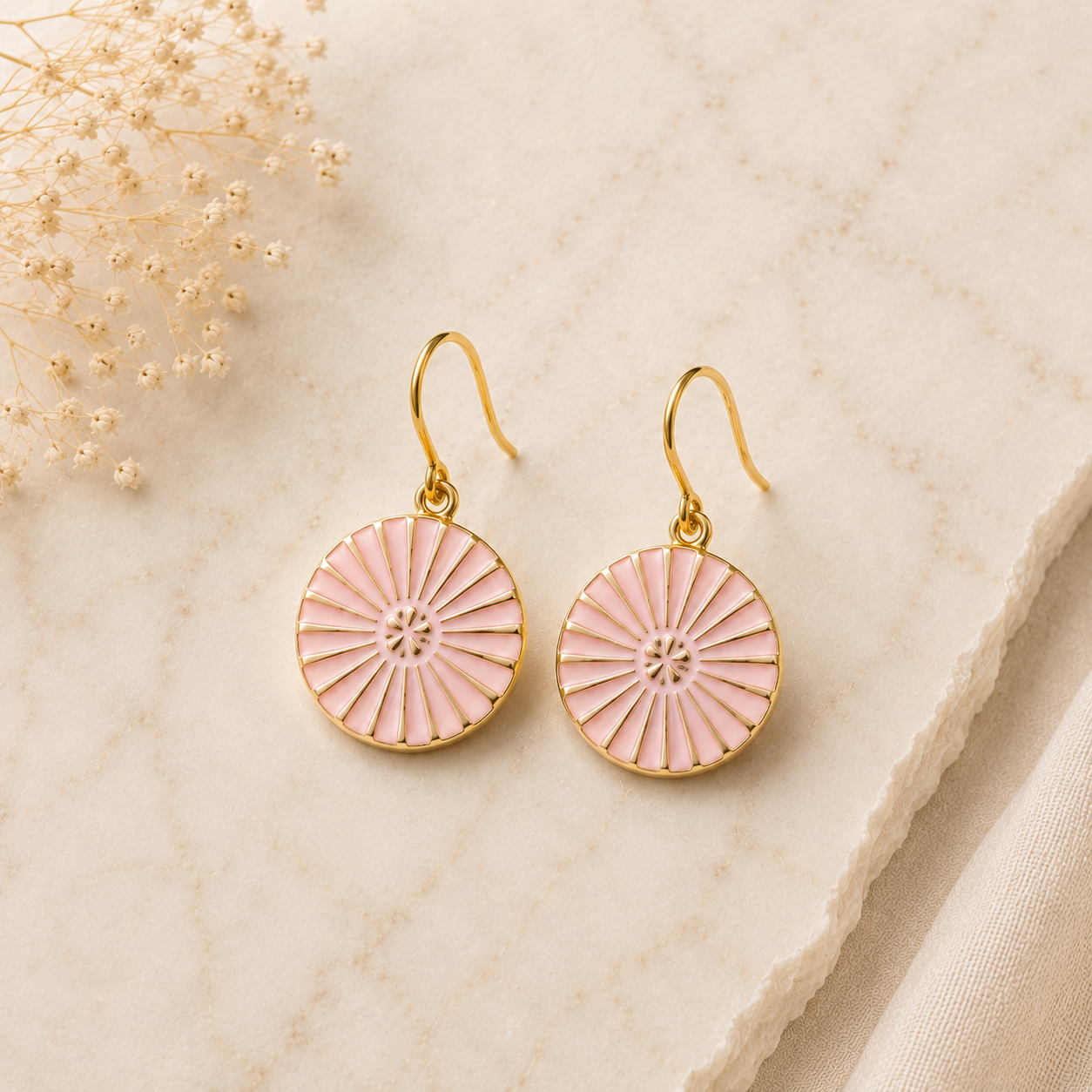 Petites boucles d'oreilles KIMIKO ROSE POUDRÉE Skalli-Paris