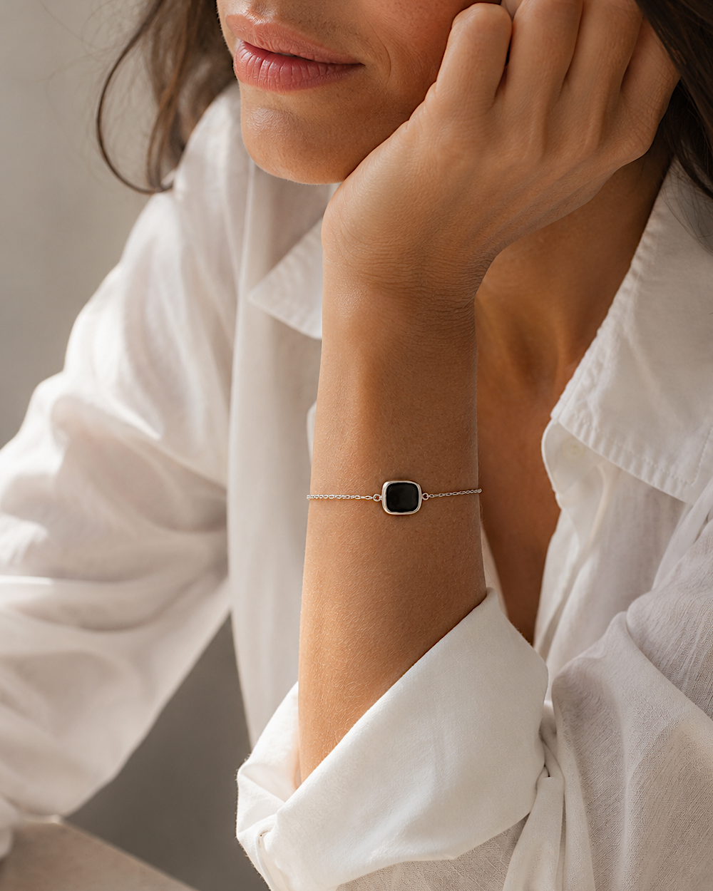 BRACELET MYKONOS ARGENT 925 ONYX SKALLI