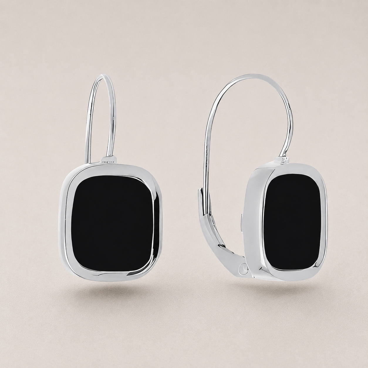 Boucles d'oreilles MYKONOS - Argent - Onyx SKALLI