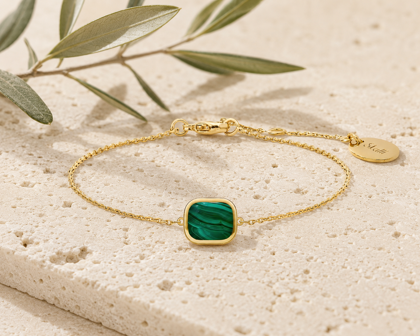 BRACELET MYKONOS MALACHITE SKALLI
