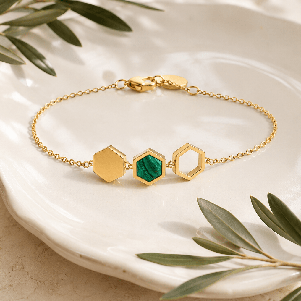 BRACELET HONEY MALACHITE SKALLI