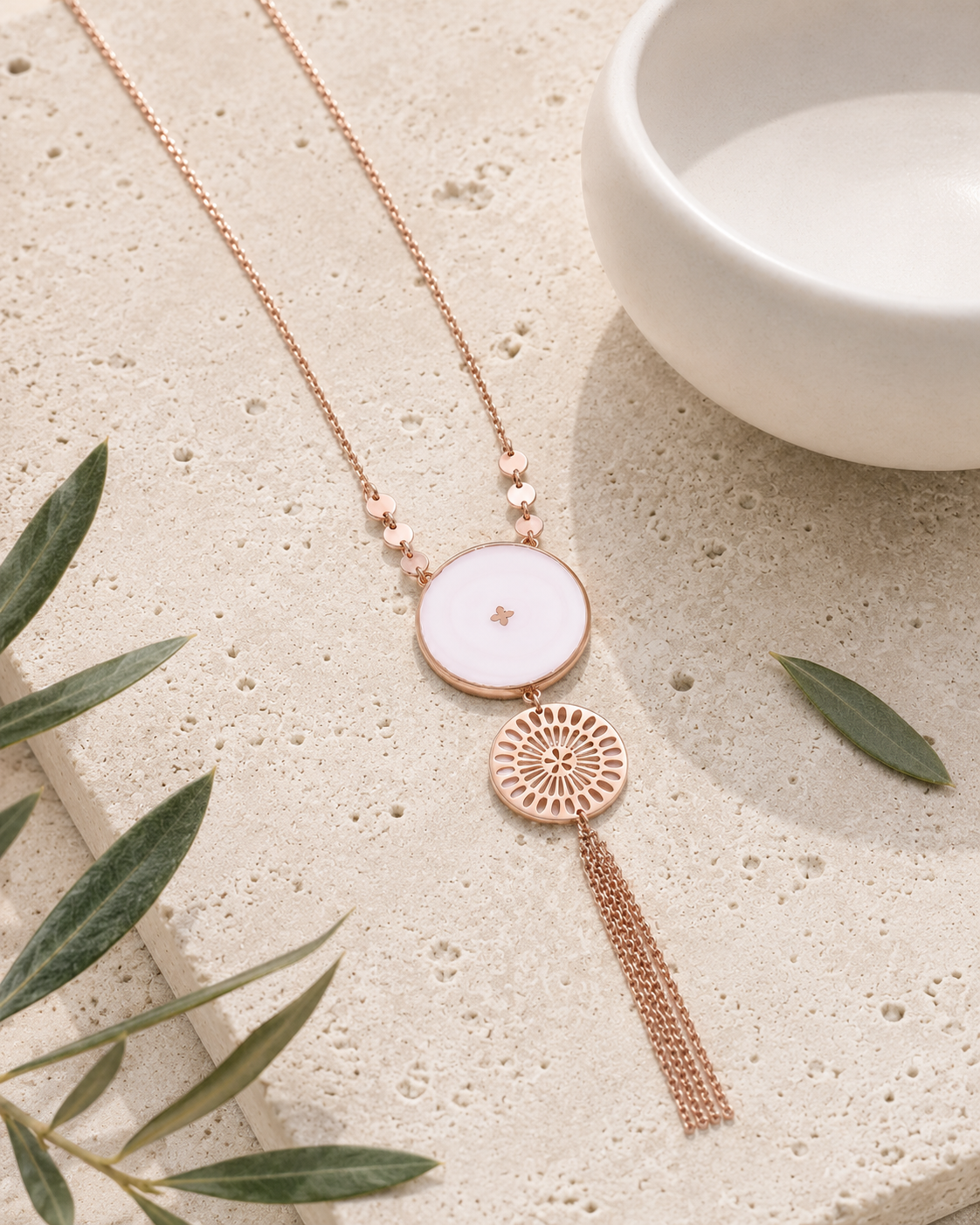 COLLIER LONG SAKURA BLANC SKALLI