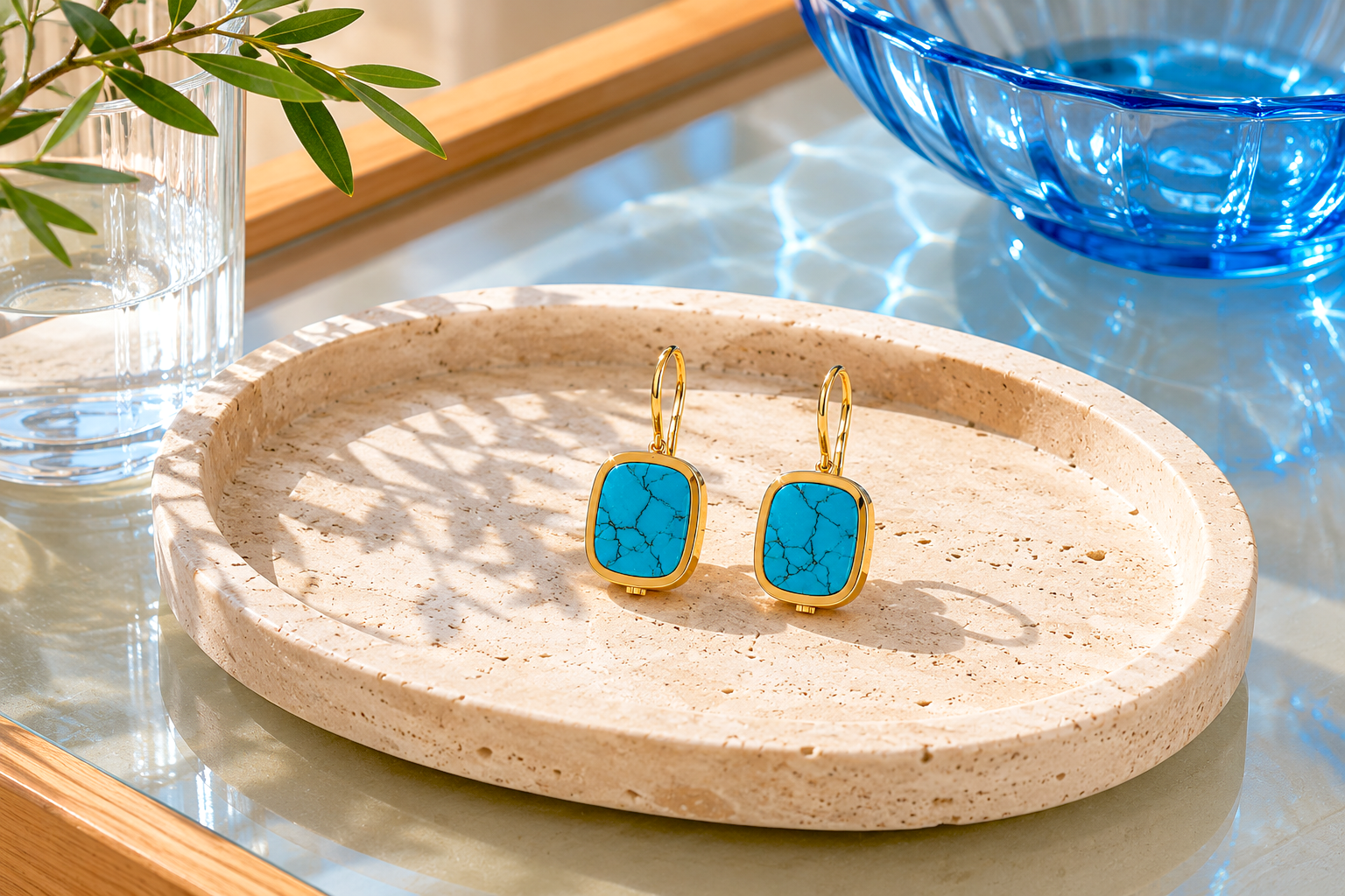 BOUCLES D'OREILLES MYKONOS TURQUOISE Skalli-Paris