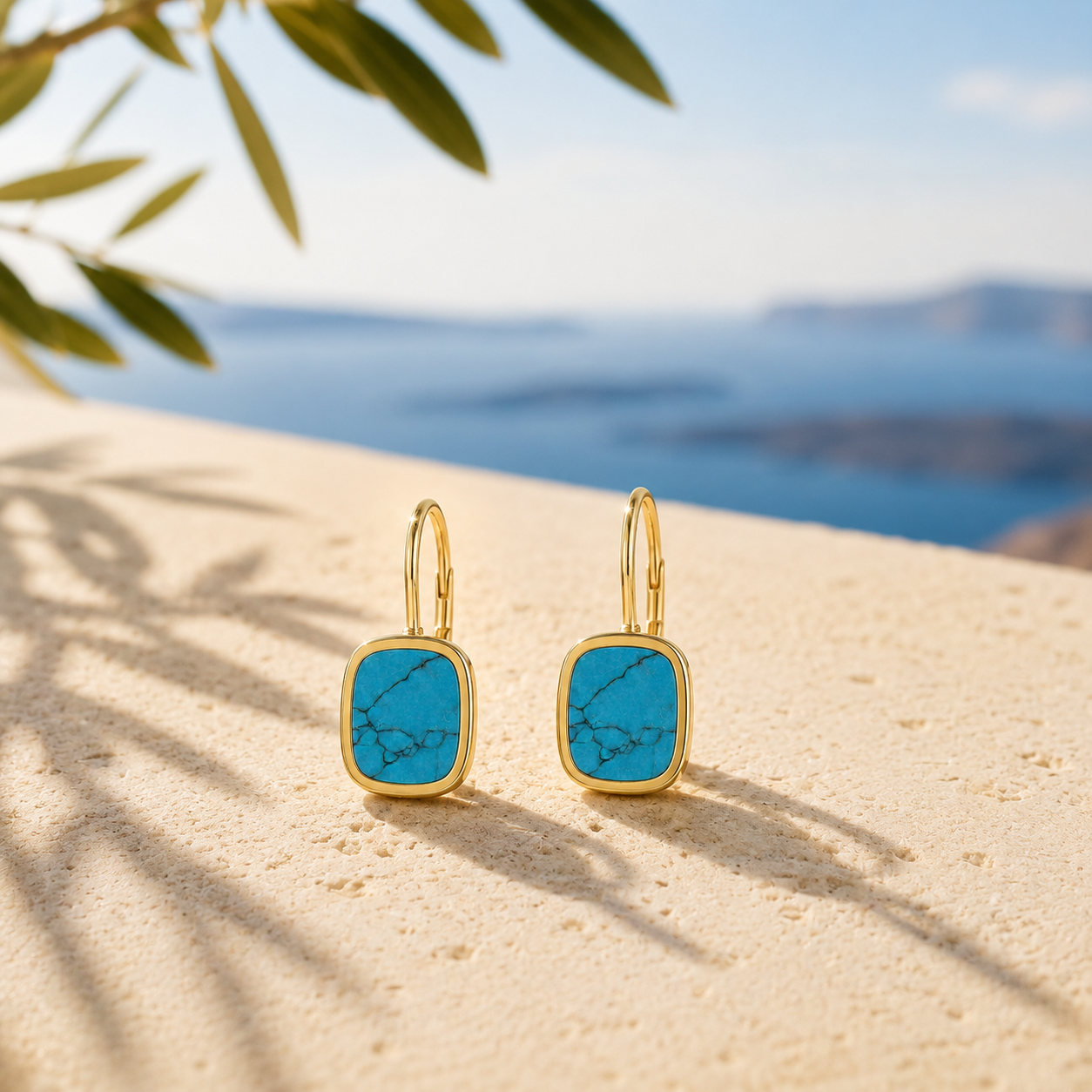 BOUCLES D'OREILLES MYKONOS TURQUOISE Skalli-Paris
