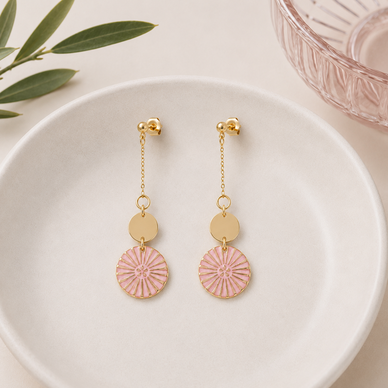BOUCLES D'OREILLES KIMIKO ROSE POUDRÉ Skalli-Paris