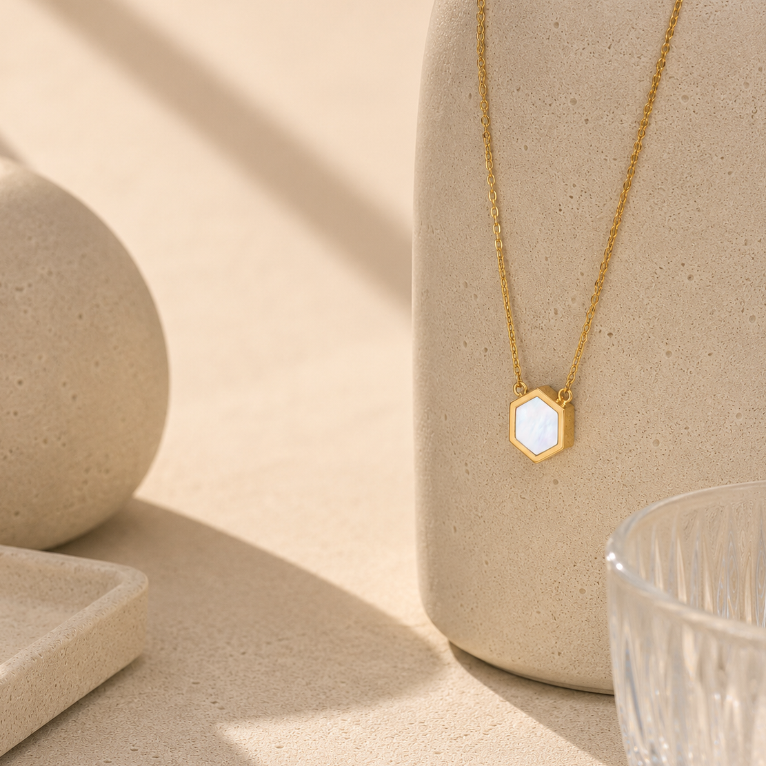 COLLIER HONEY NACRE SKALLI