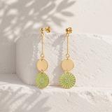BOUCLES D'OREILLES KIMIKO VERT AMANDE Skalli-Paris