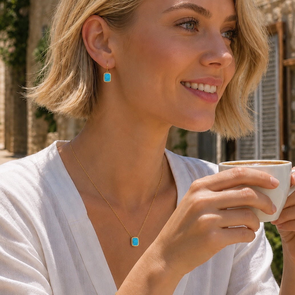 Petit collier MYKONOS turquoise Skalli-Paris