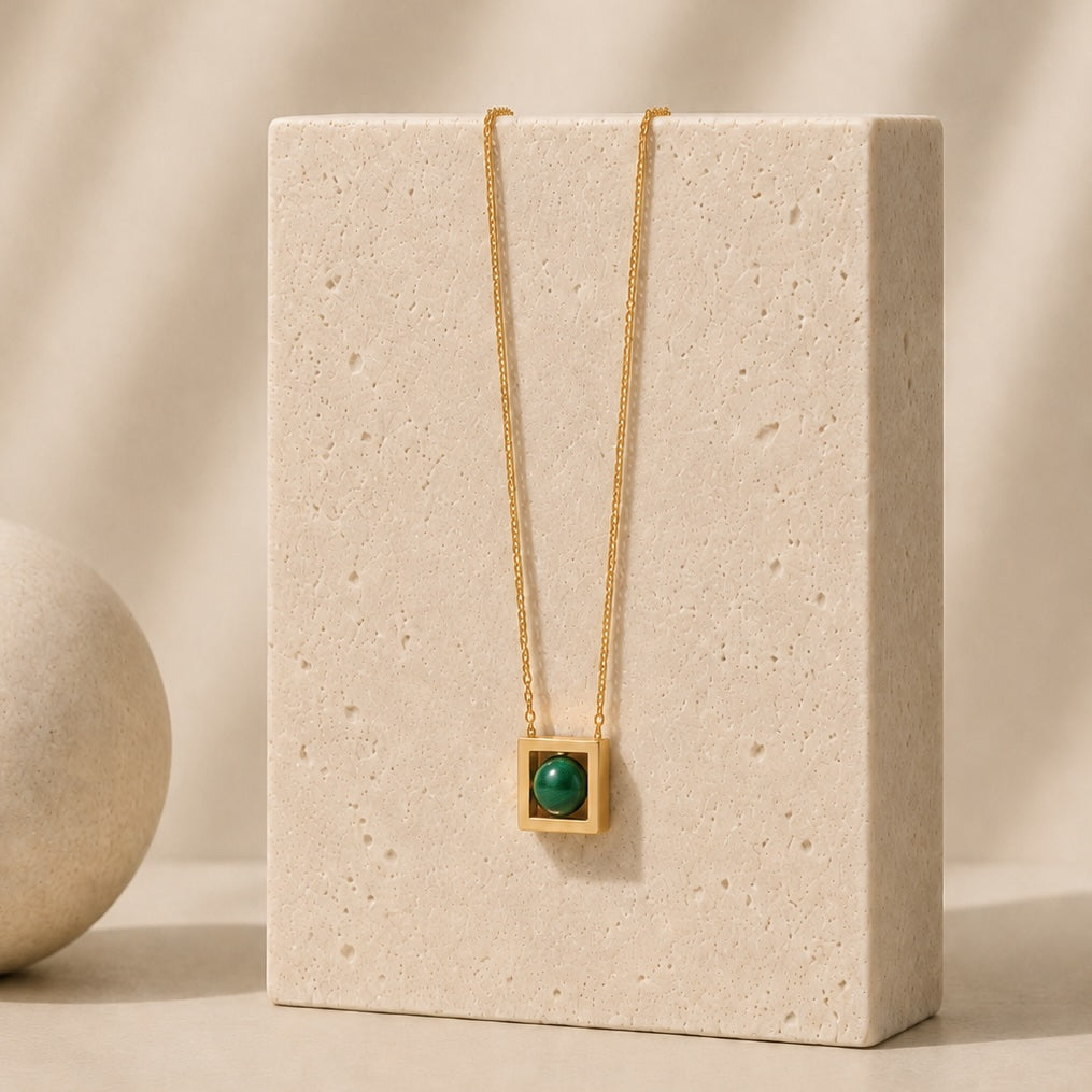 COLLIER BALANCELLE MALACHITE SKALLI