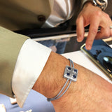 Bracelet Pure Icon Or Blanc & Saphirs bleus
